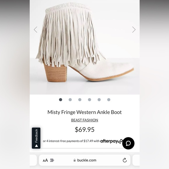 Compare at Buckle $70! Misty Fringe Western Ankle Boot - Picture 9 of 13